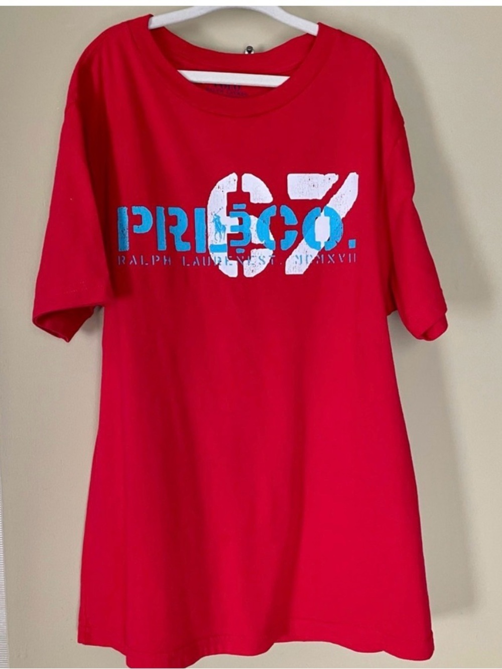 New Ralph Lauren Red Tee Medium 23 in long